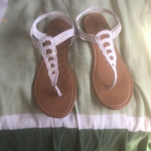 White rhinestone sandals